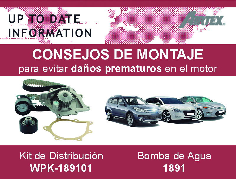CONSEJOS TÉCNICOS-Kit de Distribución Airtex WPK-189101 & Bomba de Agua 1891-PSA 2.0 HDi y 2.2 HDi